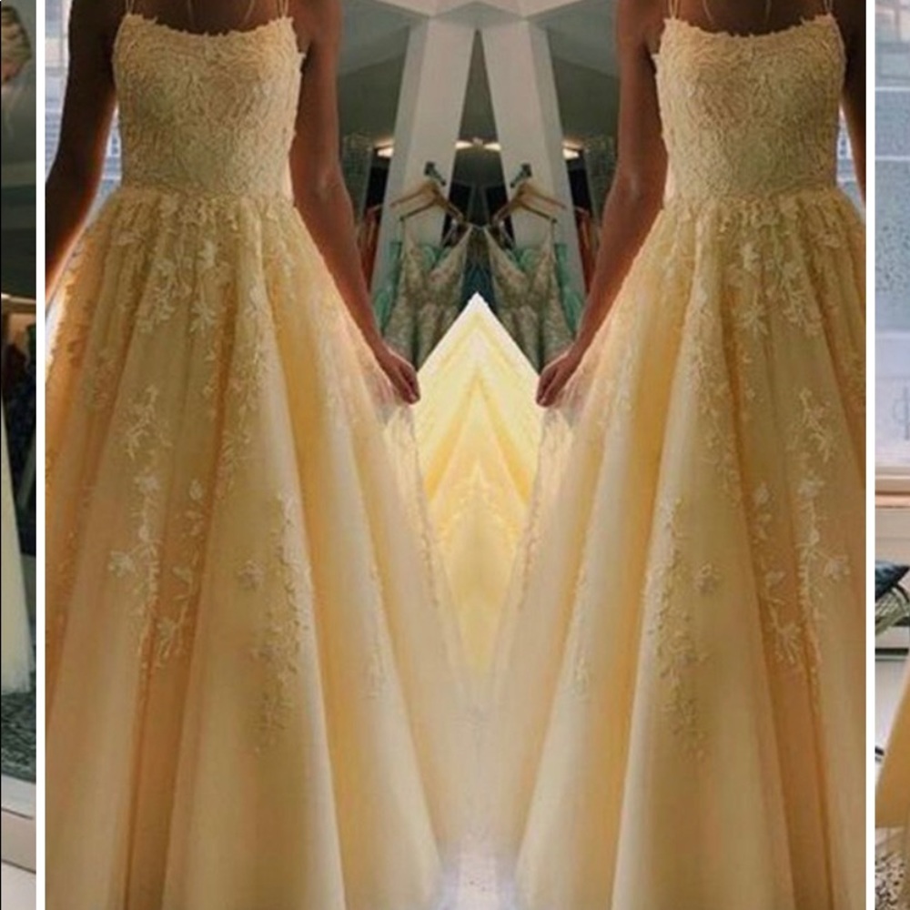 Yellow Aline Prom Dress